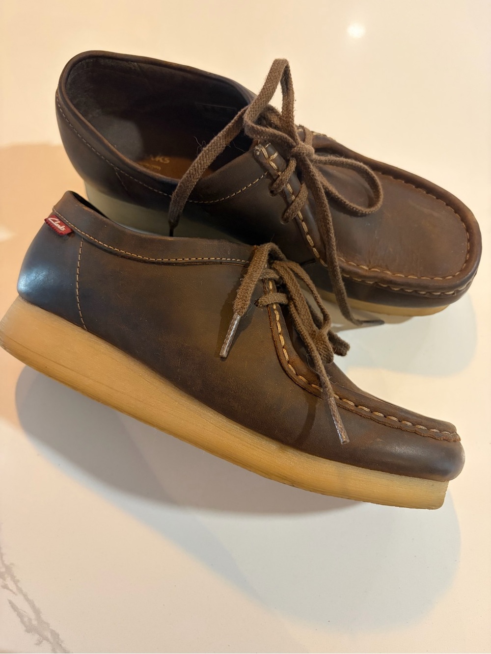 Clarks Brown Leather Wallabee Women 7